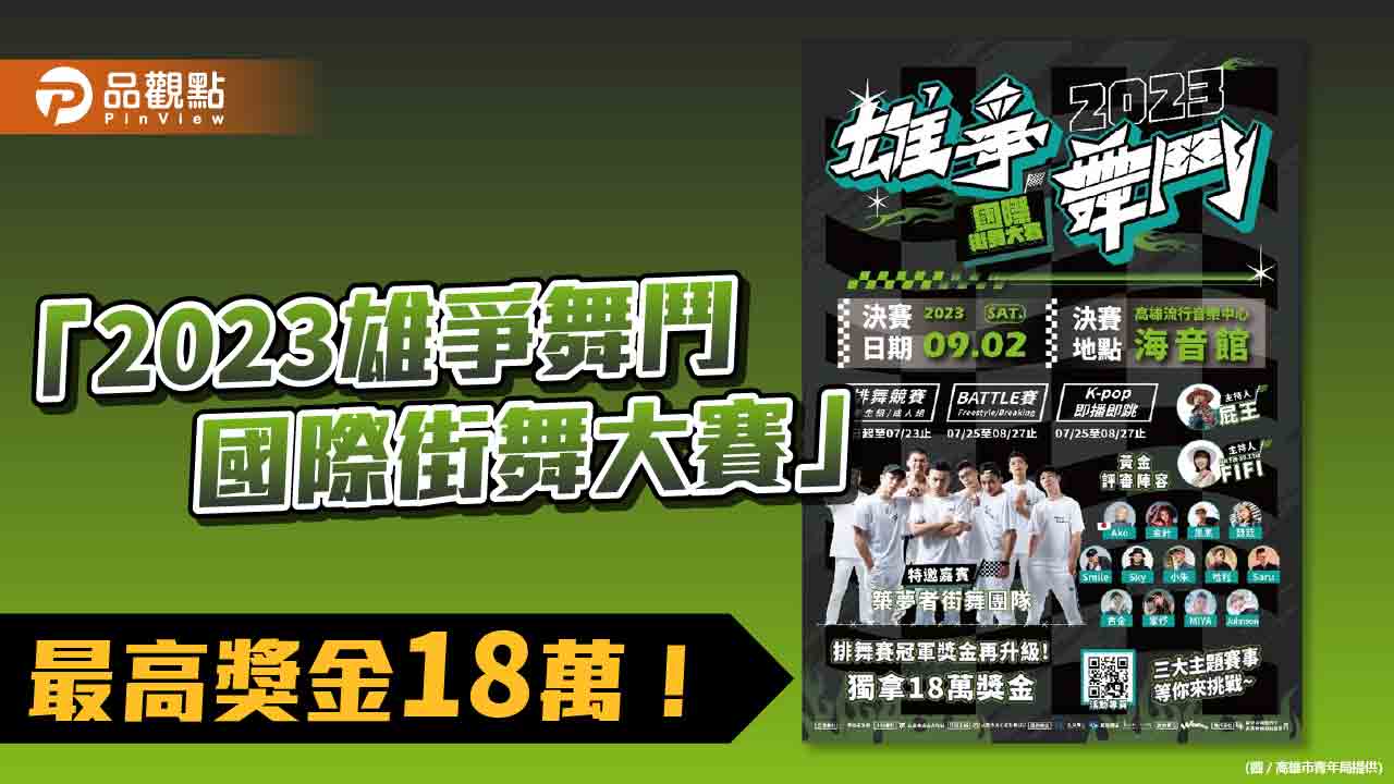 勇敢追夢登舞台 「2023雄爭舞鬥國際街舞大賽」最高獎金18萬！  