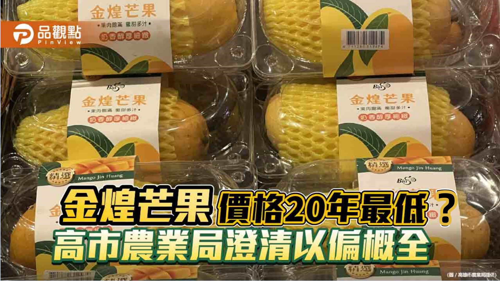 金煌芒果收購價20年最低  高市農業局:以偏概全誤導市場、傷害農民心血