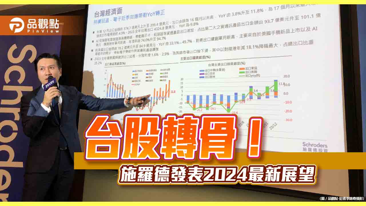 施羅德投信：資金潮推升2024台股！首季有機會創新高　王牌經理人葉獻文這樣說