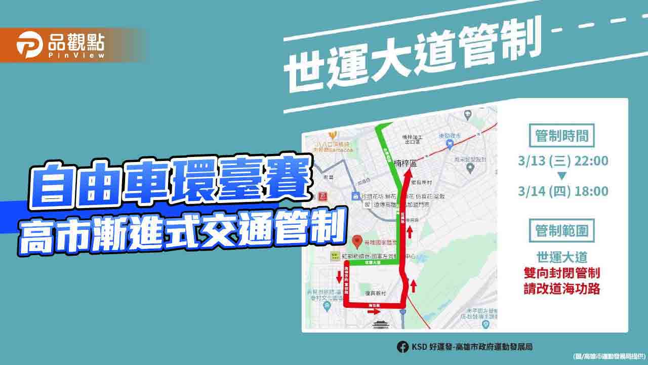 國際自由車環臺賽最終站14日登場  高市交通採漸進式管制