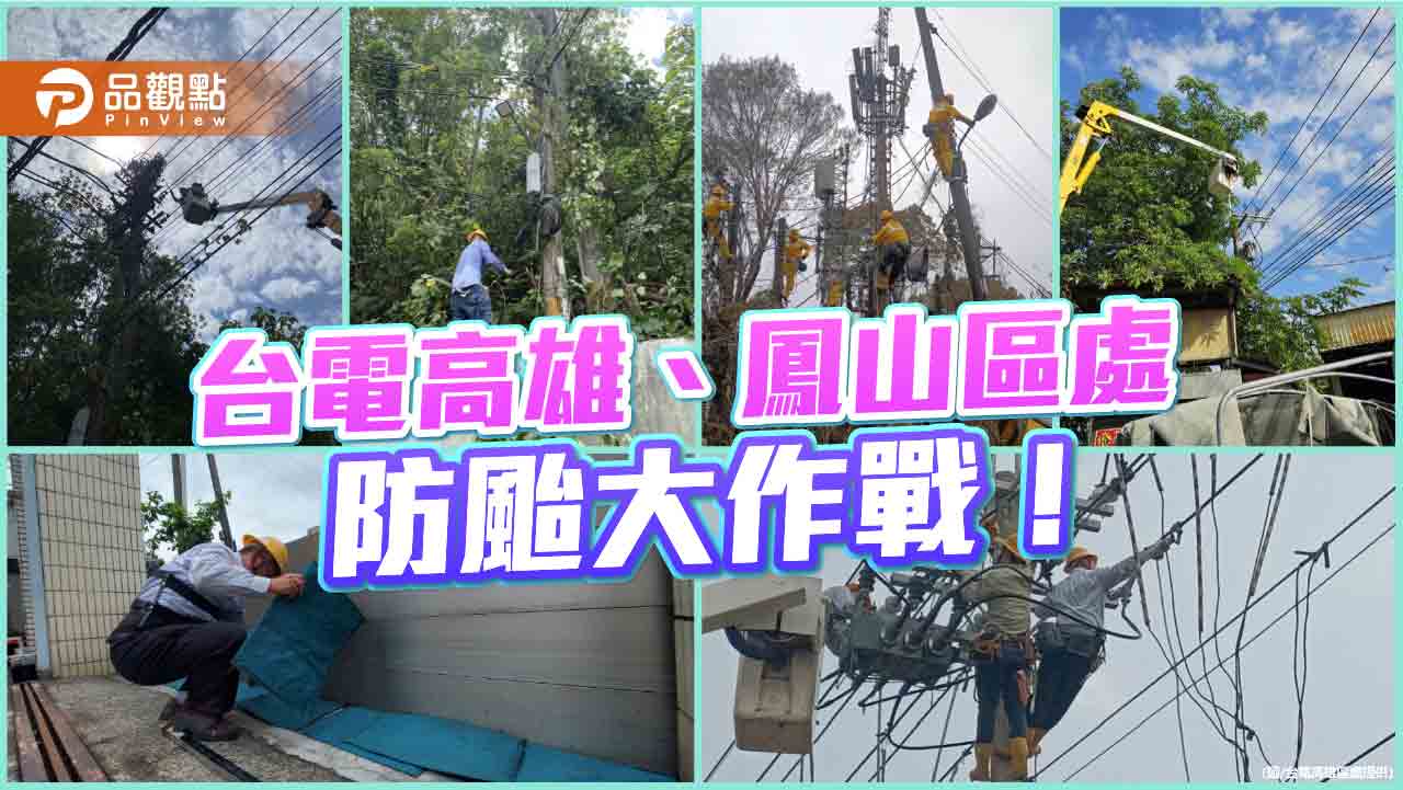 台電高雄、鳳山區處修樹預防因颱風外力停電  面積等同15 座世運主場館