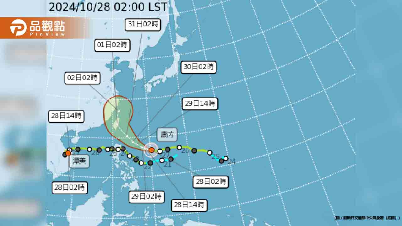 颱風「康芮」路徑偏西！恐「貫穿台灣」這天影響最劇烈