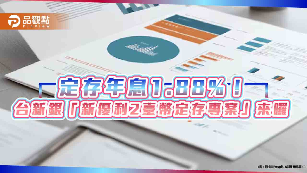 台新銀推台幣優利定存！年息1.88％　存299萬可領息5萬6212元