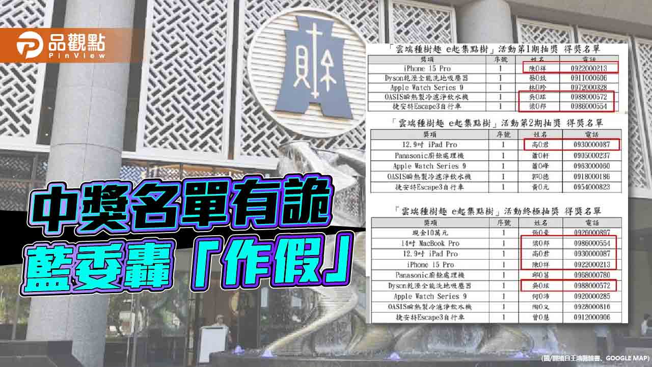 財政部抽獎爆爭議　4幸運兒連續中獎！網友酸「連演都懶了」