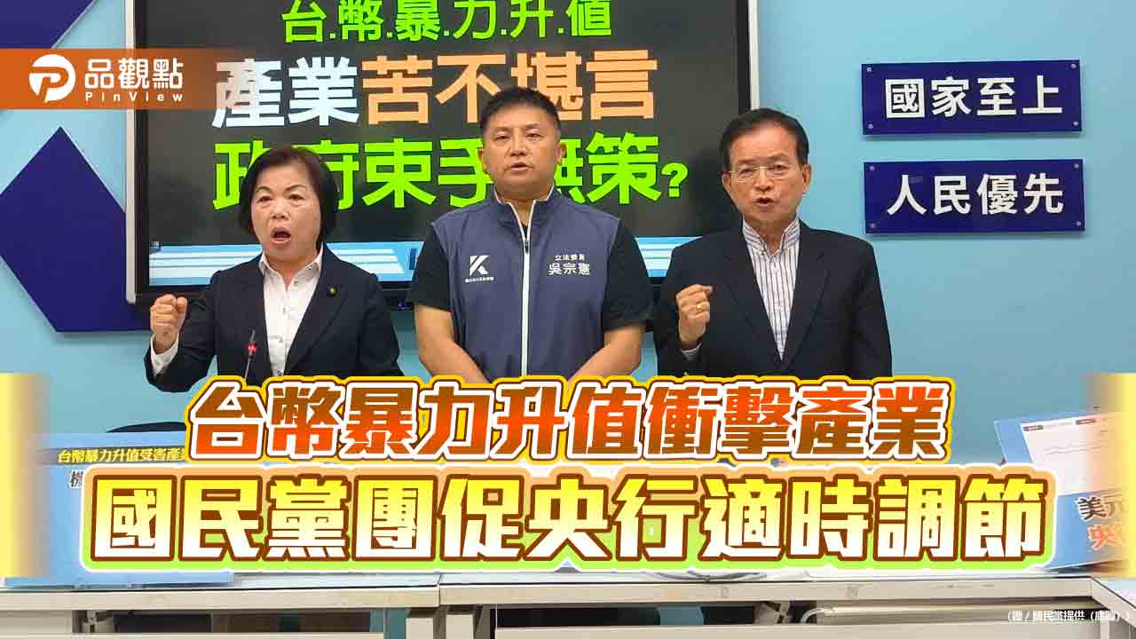 台幣暴力升值衝擊產業　國民黨團促央行適時調節