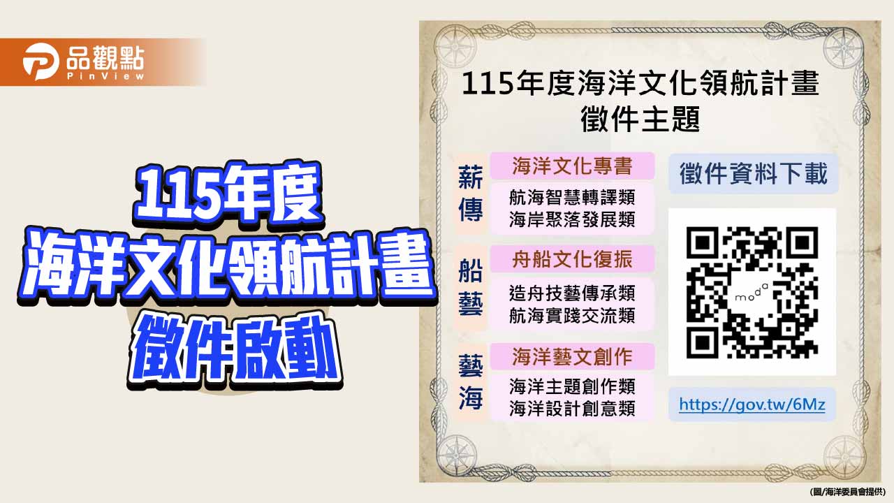 海洋文化領航計畫開跑 徵件補助啟動引航臺灣向海而行