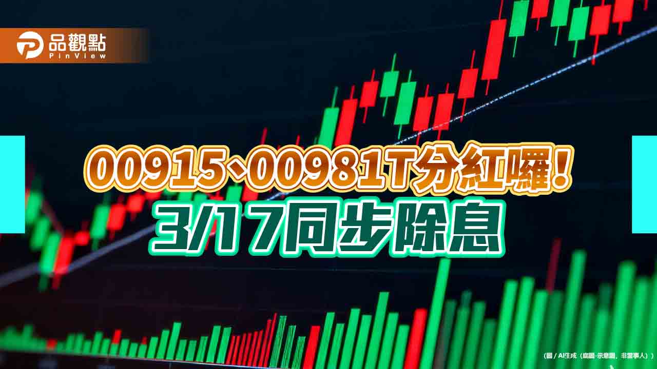 00915首季除息升至0.38元！00981T同日除息　這天入帳