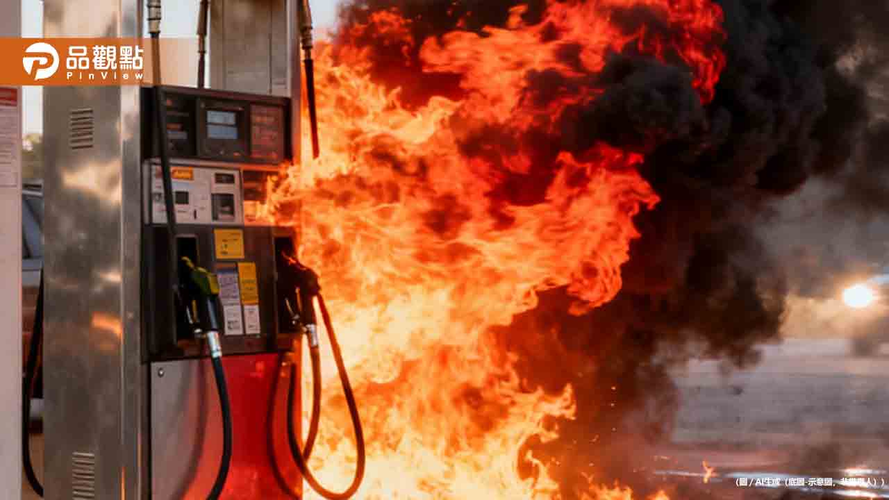 屏東加油站驚魂夜！油電車加油瞬間起火燒成廢鐵